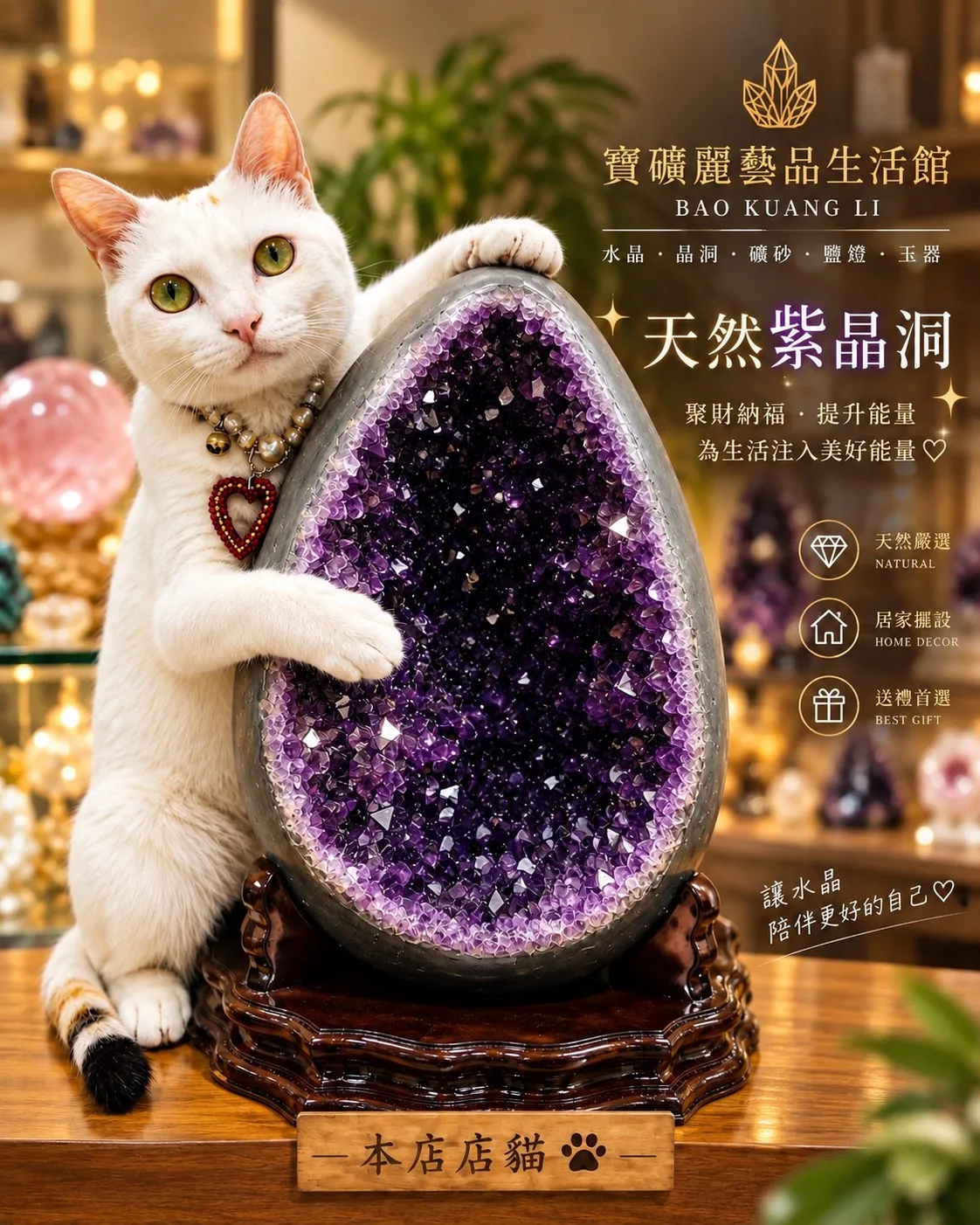 寶礦麗天然紫水晶晶洞示意圖